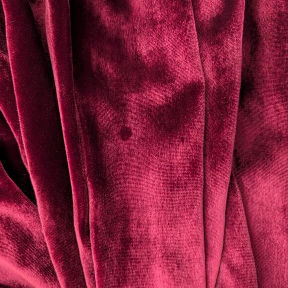 Marchesa Off The Shoulder Floral Appliqued Velvet Gown Burgundy Red Size 10 - Picture 14 of 16